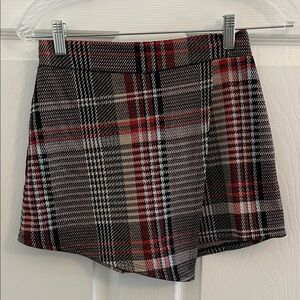 Plaid Mini Skort - Red and Black